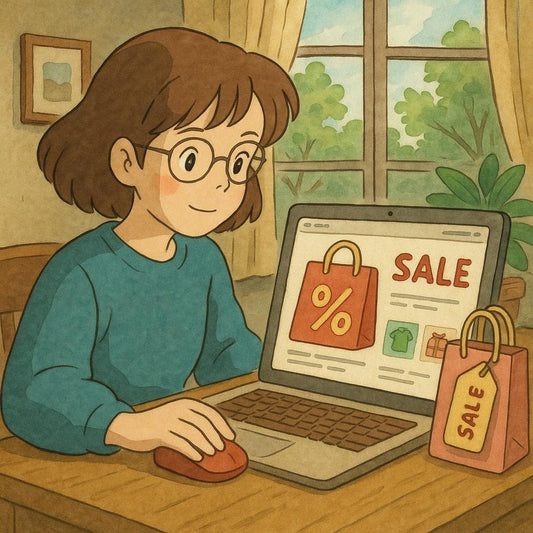 Illustration of a blog post promoting sales and discounts