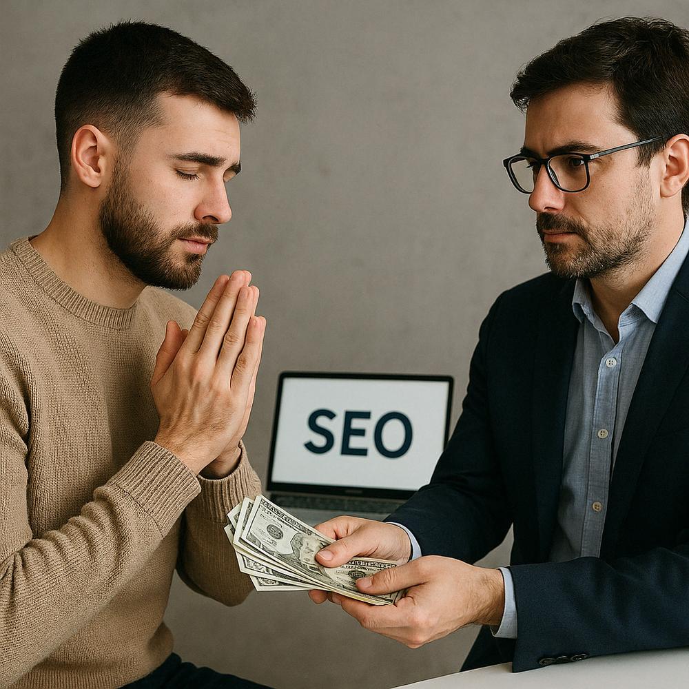 Business owner considering hiring an SEO expert