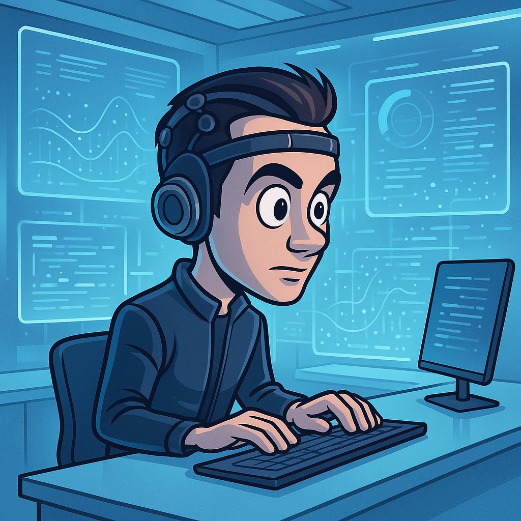 Futuristic visualization of brain-computer interface and search queries