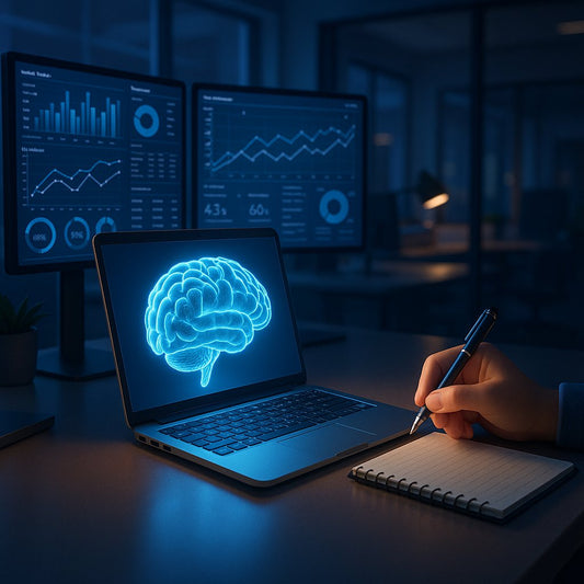 A humorous depiction of ChatGPT attempting to replace a human SEO copywriter, highlighting the collaboration between AI and human creativity.