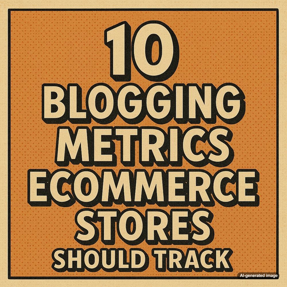 Visual representation of 10 key blogging metrics for eCommerce stores