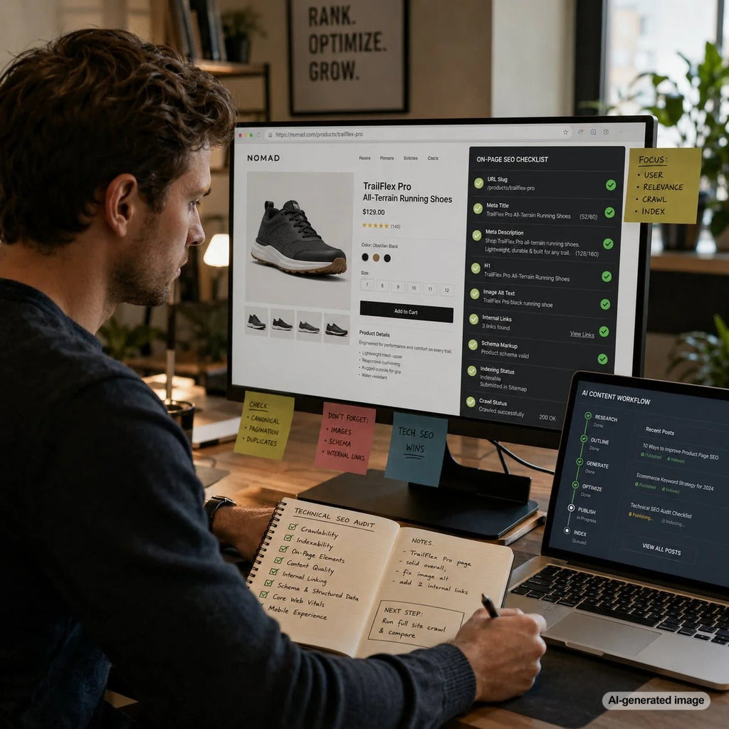 Technical SEO audit checklist for manually reviewing individual pages for on-page optimization errors