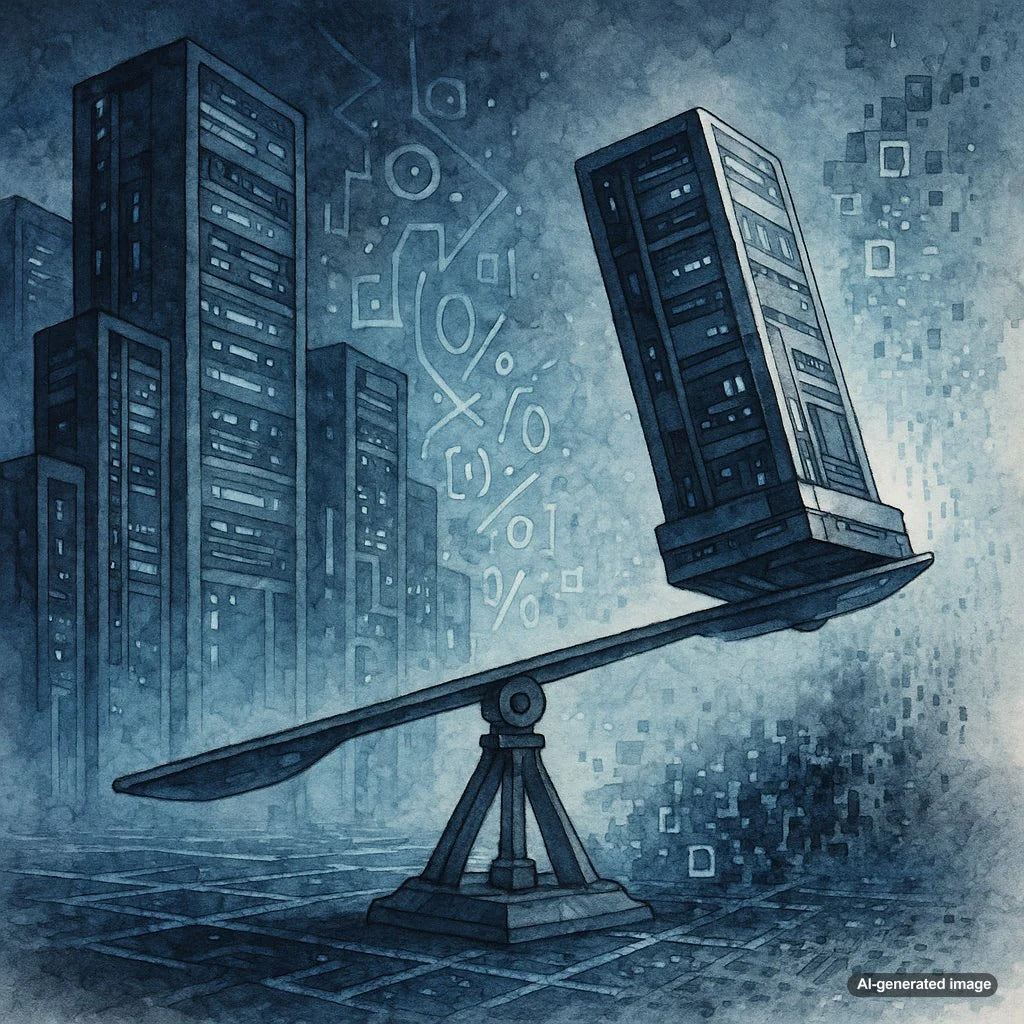Illustration depicting the concept of over-optimization leading to digital extinction