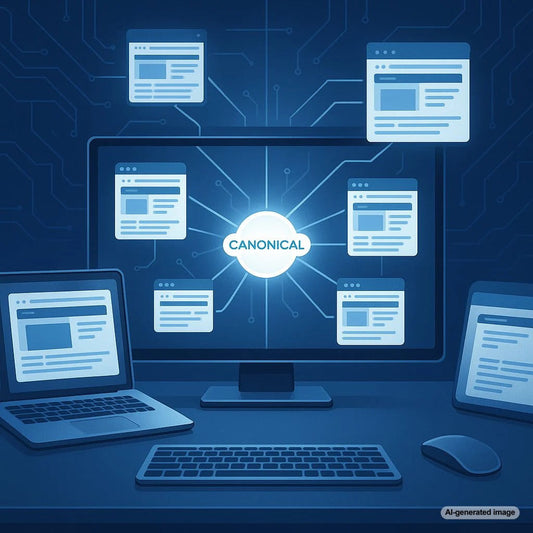 Illustration showing the importance of canonical tags in SEO