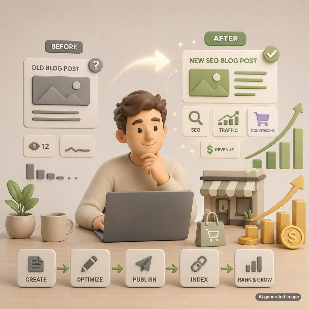 Case study showing a stagnant business blog transformed into a growing revenue and lead generation engine