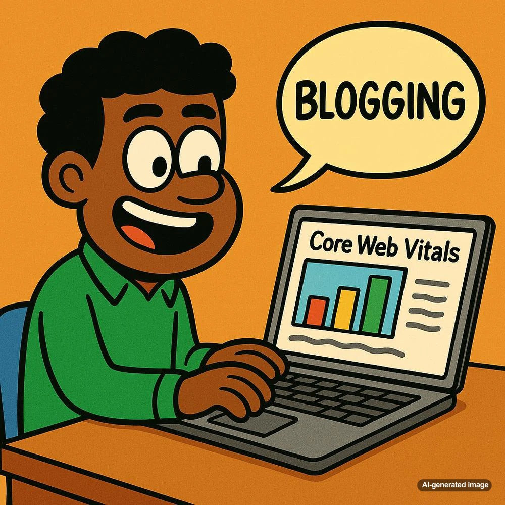 Illustration representing Core Web Vitals metrics in blogging