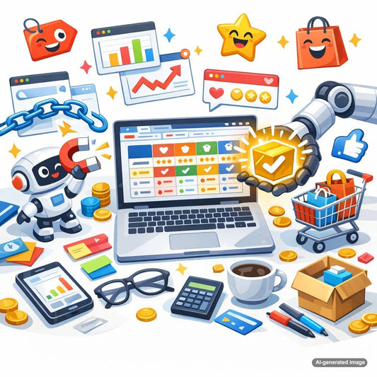 Illustration representing a strategic buyer's guide built to satisfy transactional search intent and attract natural links