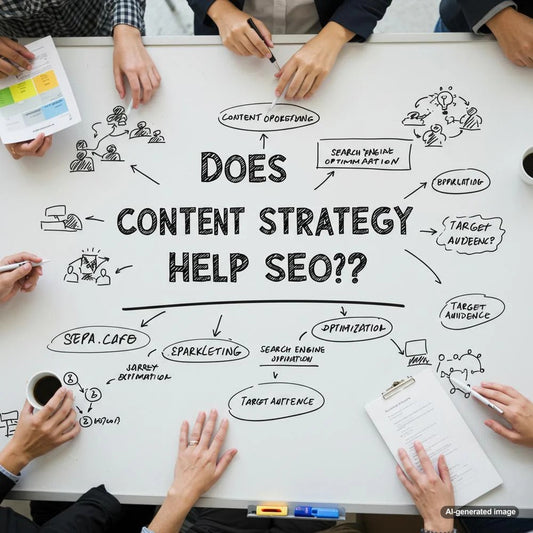 Illustration depicting the relationship between content strategy and SEO