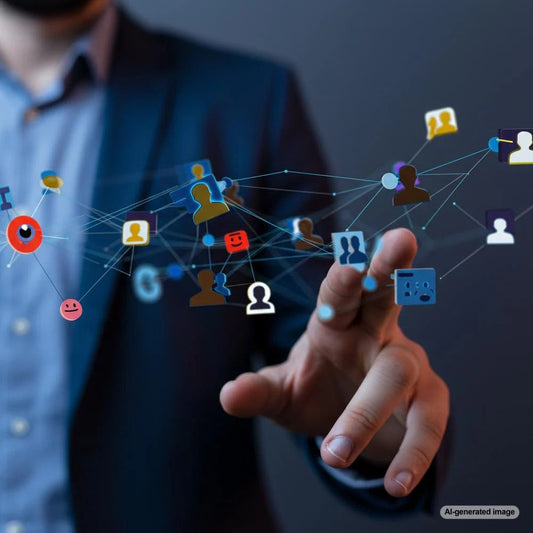 Illustration depicting the interplay between social media and SEO