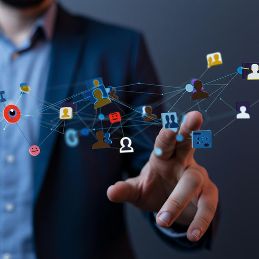 Illustration depicting the interplay between social media and SEO