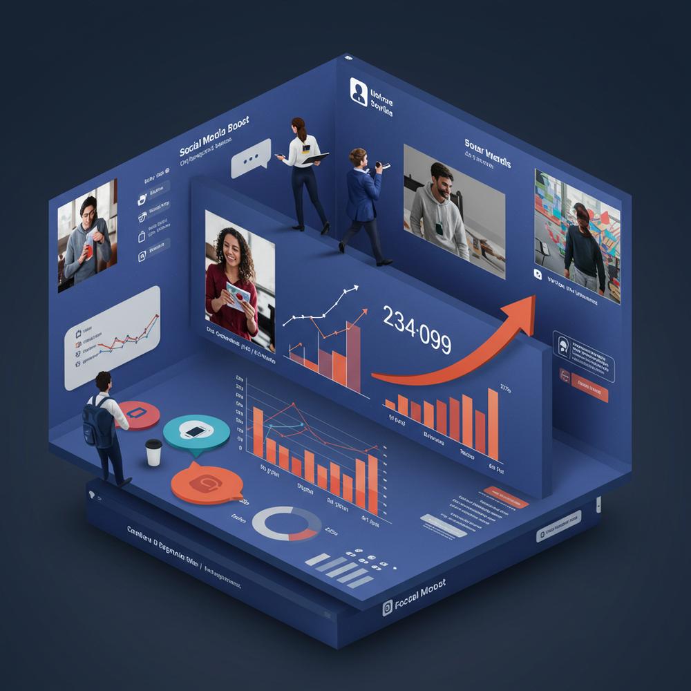 Illustration depicting the synergy between blogging and social media engagement in eCommerce