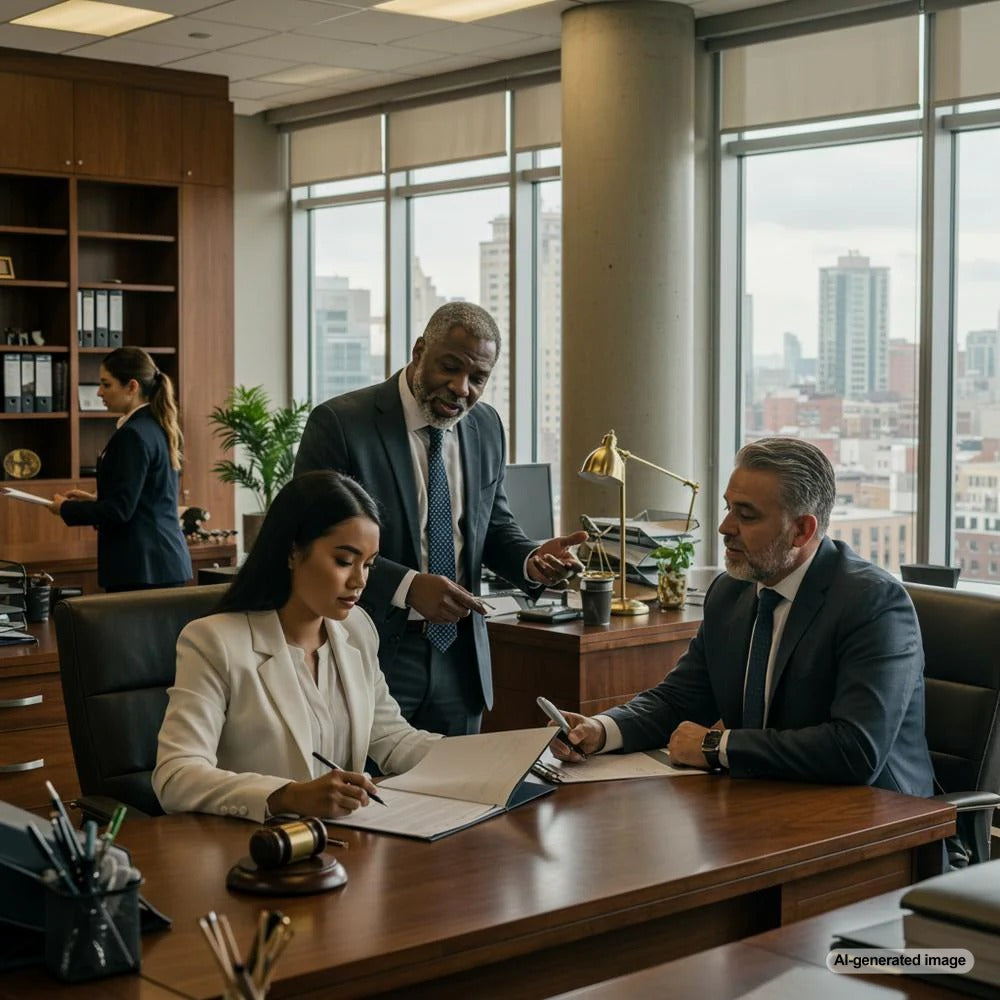 A law firm professional writing a blog post to enhance online visibility