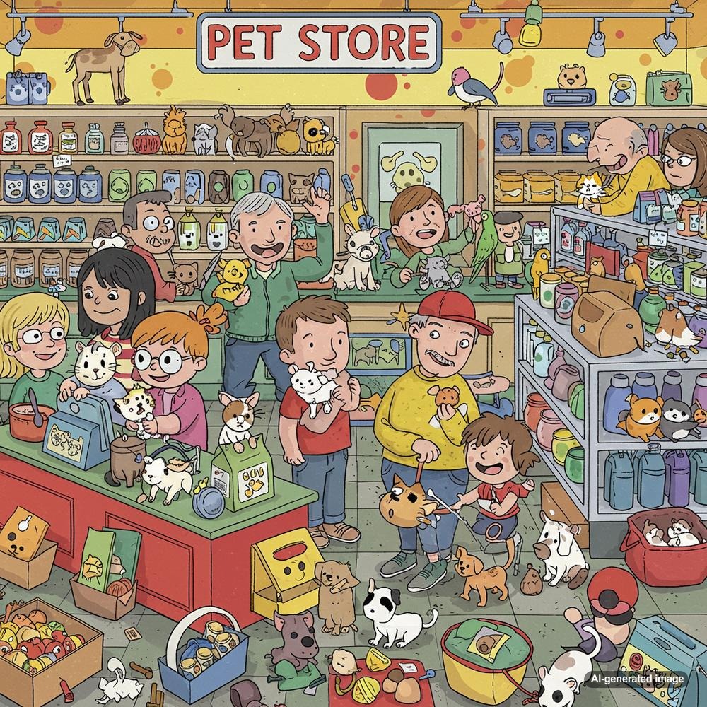 Pet store owner writing a blog to attract customers