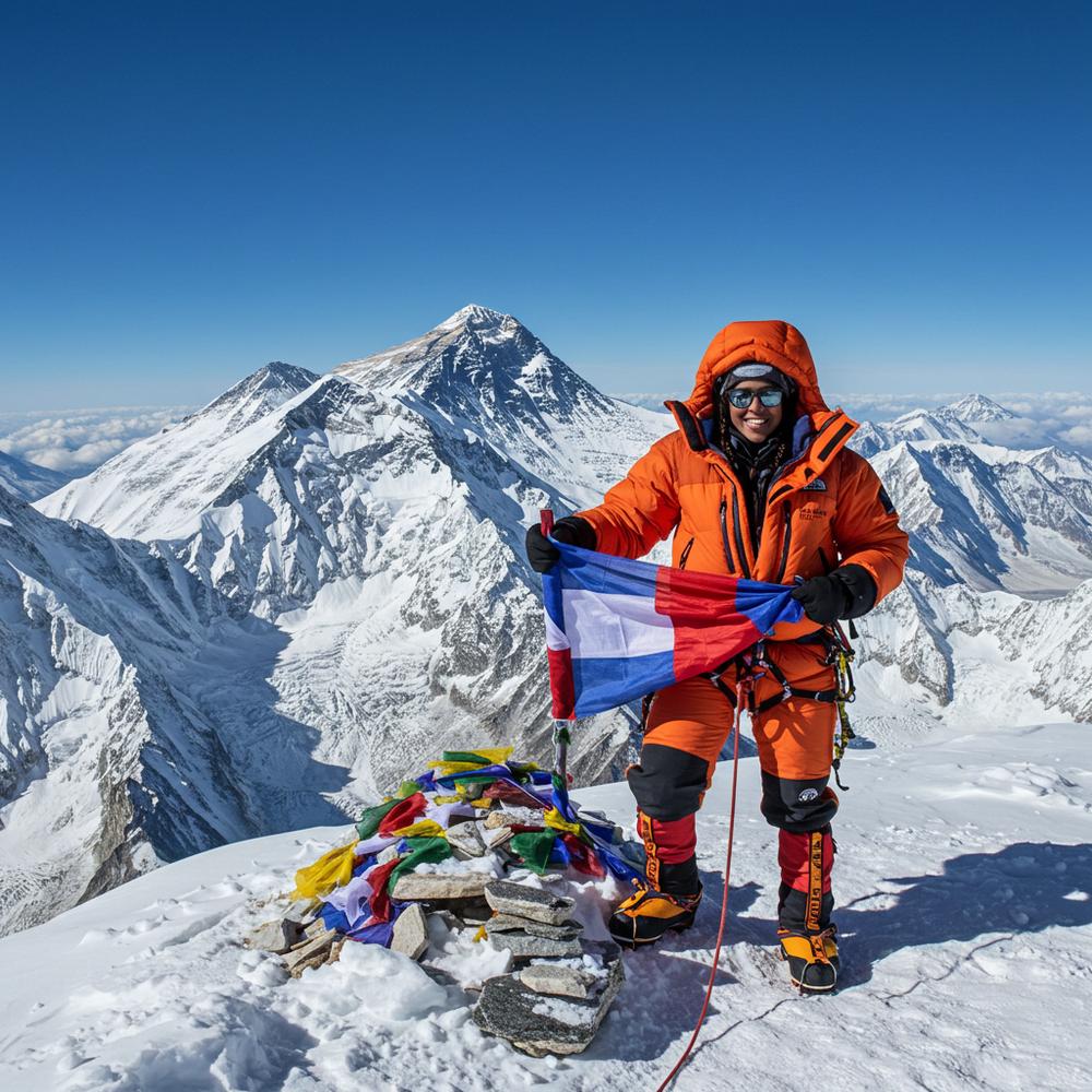 Illustration of a business owner reaching the top of Google search results