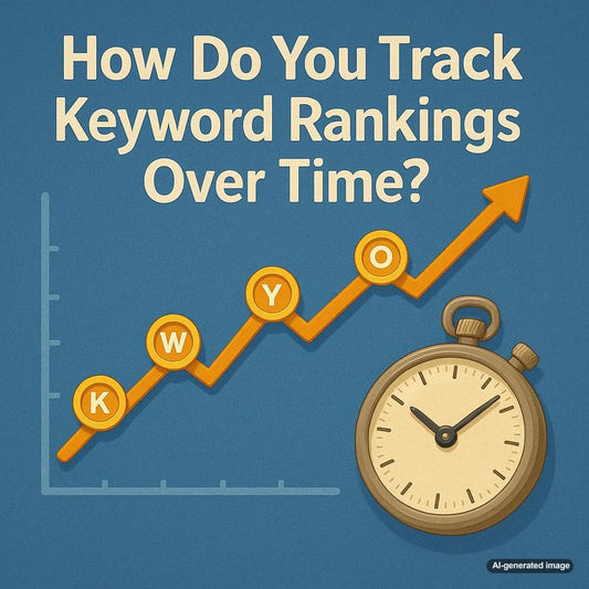 Illustration depicting keyword ranking metrics over time