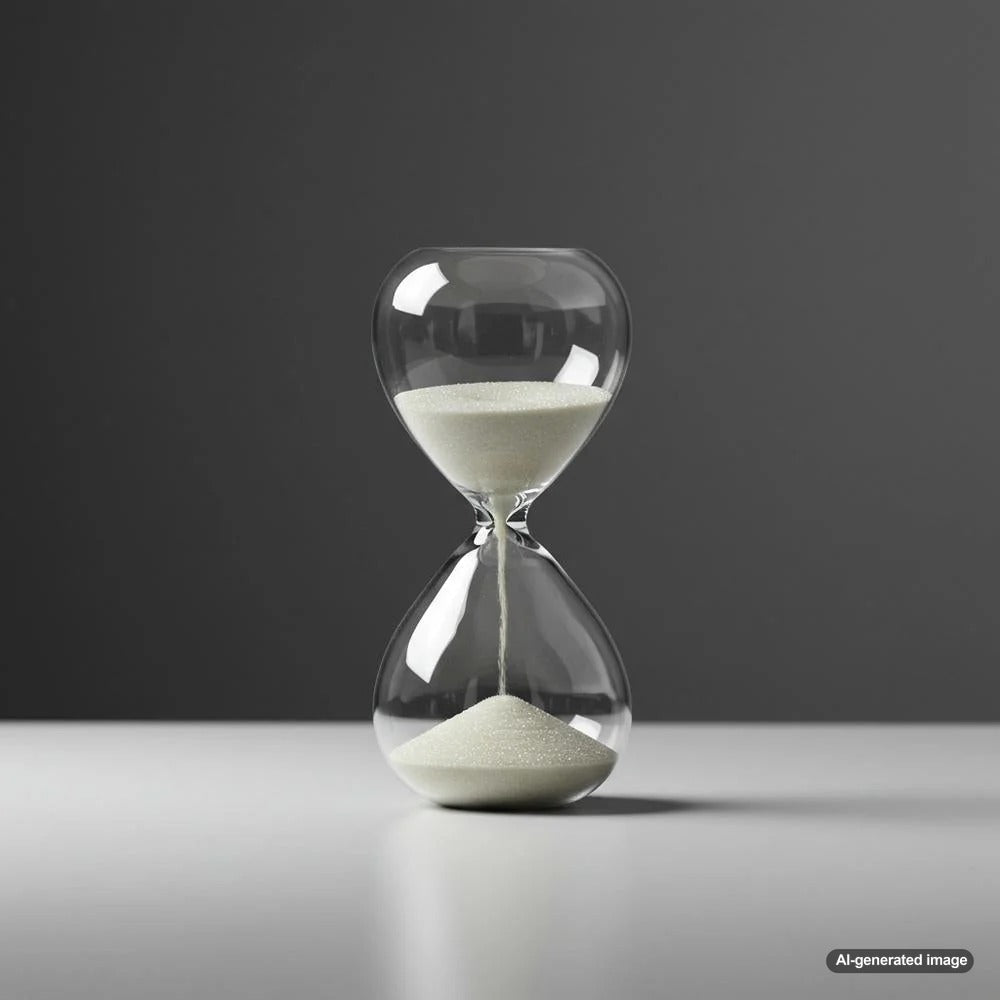 Hourglass symbolizing the time it takes for blog SEO to show results