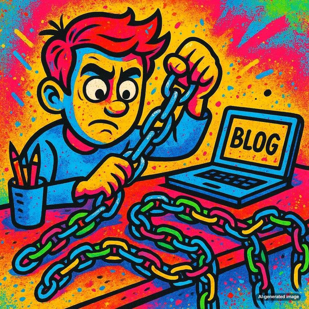 Illustration depicting the concept of backlinks in blogging