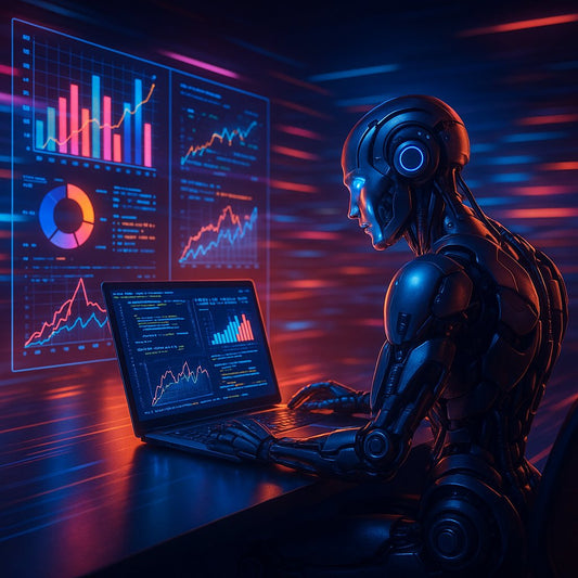 Illustration showing predictive analytics and SEO growth chart