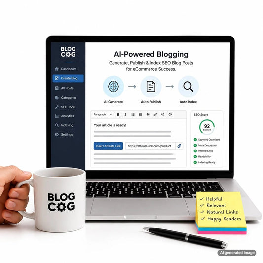 Content creator planning helpful affiliate link placements in an informative website article