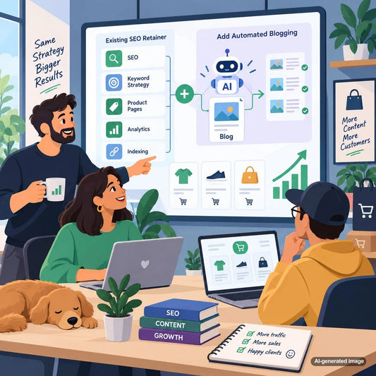 Automated blogging workflow integrated into an existing SEO retainer for scalable organic search growth