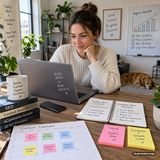 Content strategy planning for balancing timely topics with long-term organic search growth