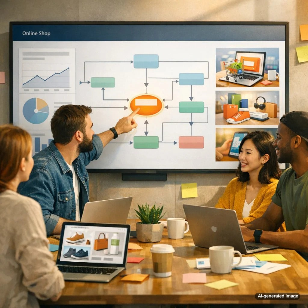 Business owner planning a blog strategy around customer decision-making moments and search intent