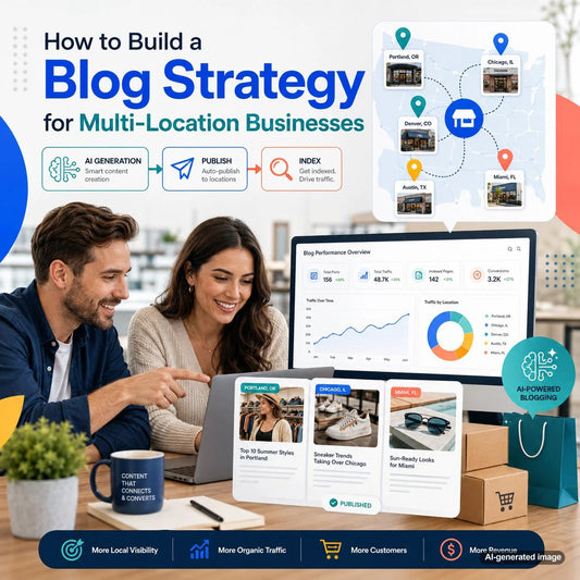 Business owner planning a blog strategy for multi-location SEO growth across multiple cities