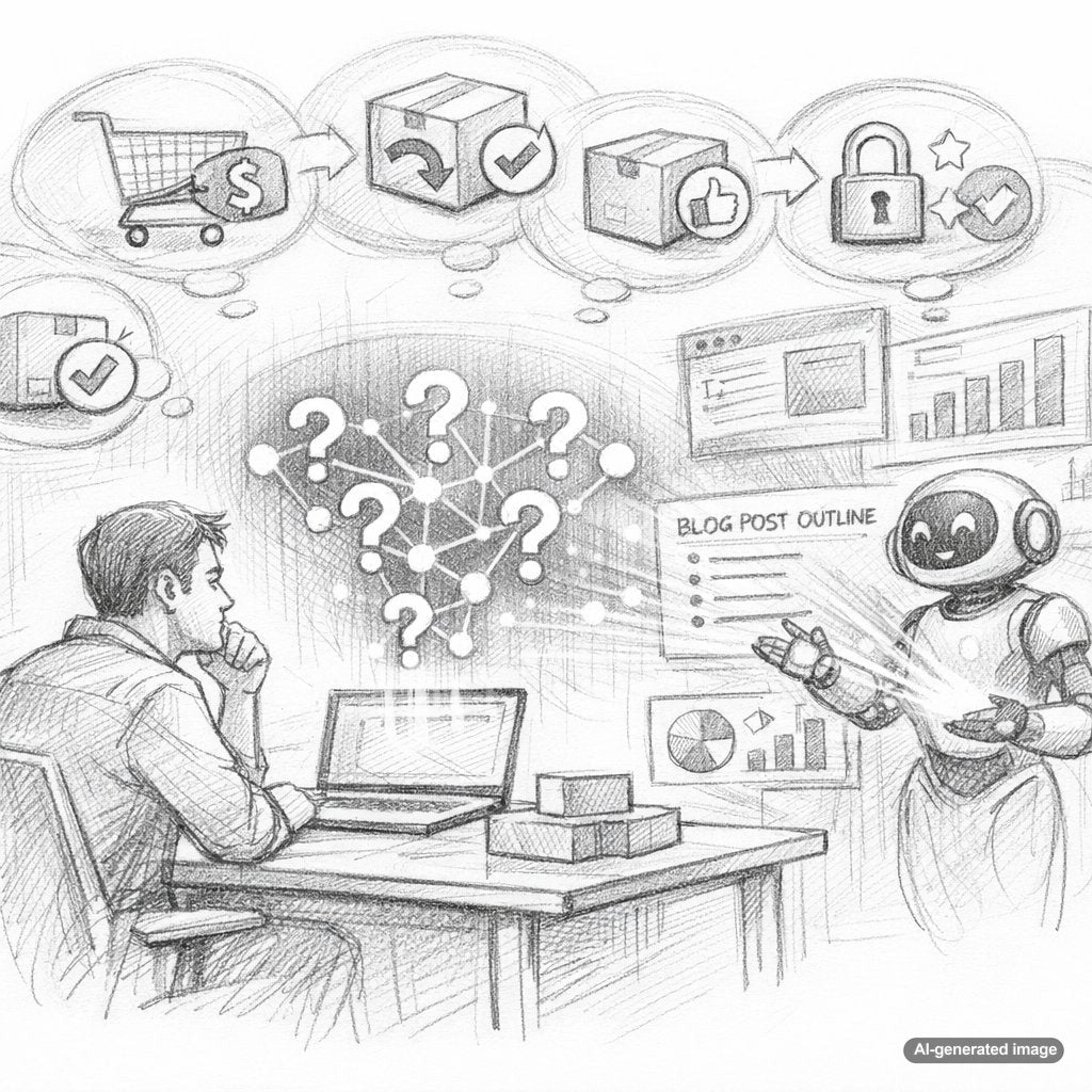 Business owner planning SEO blog content around customer hesitations and buyer questions