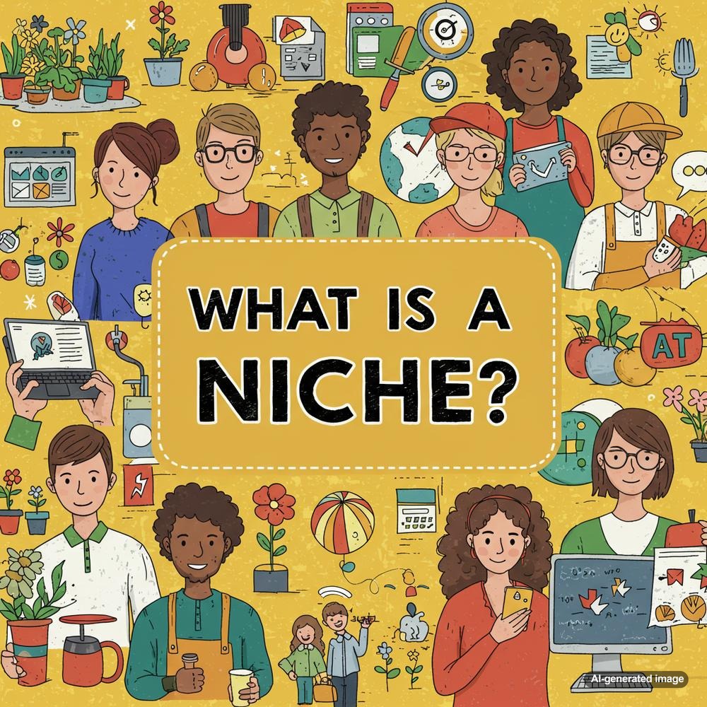Illustration depicting the process of creating a successful niche blog