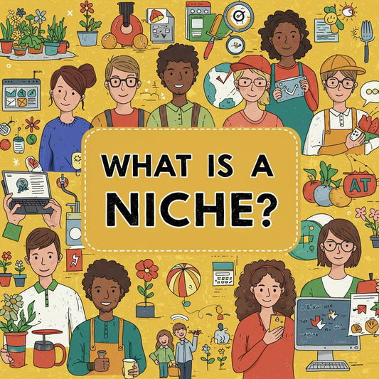 Illustration depicting the process of creating a successful niche blog