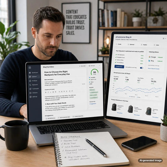 Blog header image illustrating strategies for creating educational blog content that drives conversions without giving away the full solution