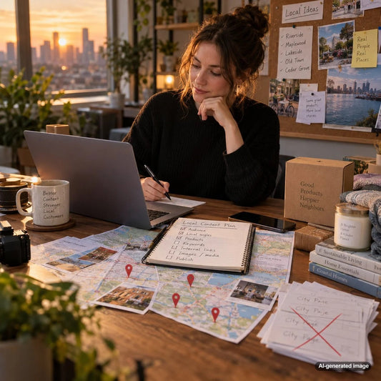 Location-relevant SEO content planning for businesses creating useful local blog articles without doorway pages