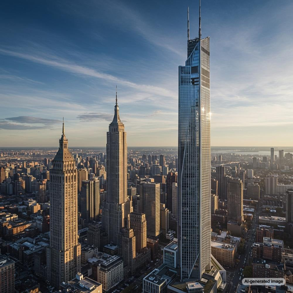 Illustration of a skyscraper symbolizing towering blog content