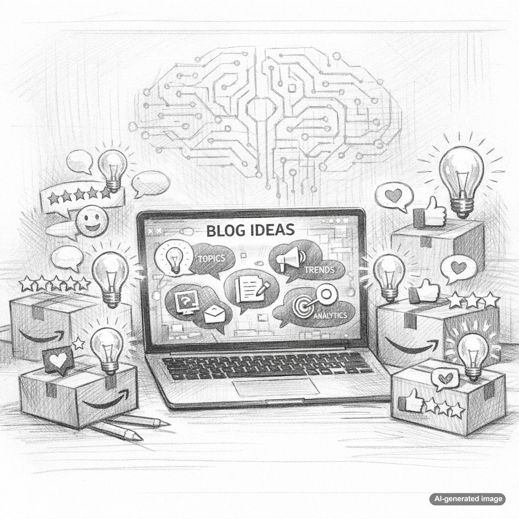 How to find ethical and original blog ideas from Amazon review patterns without copying customer content
