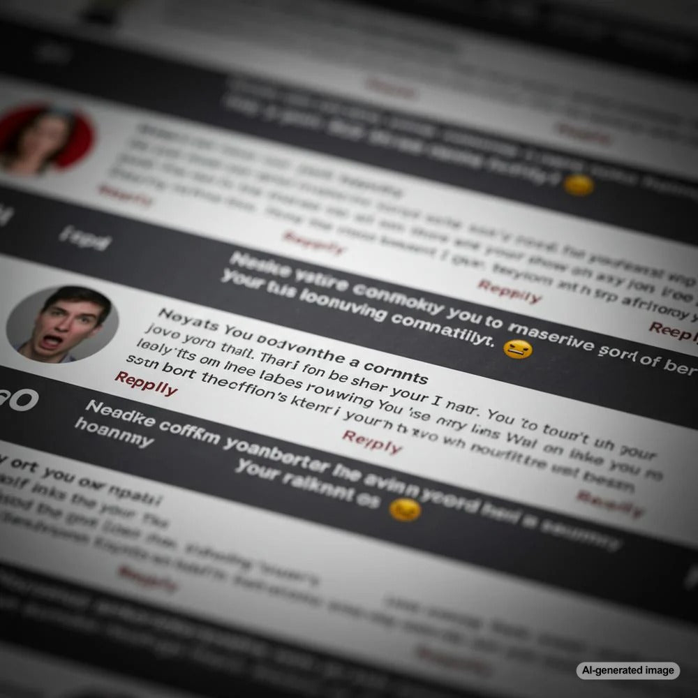 Illustration depicting strategies for managing negative blog comments