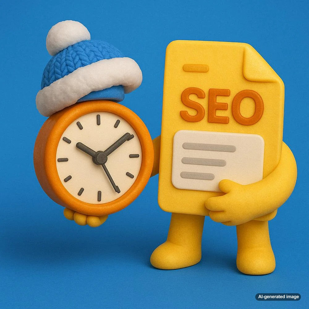 Illustration depicting strategies for managing seasonal SEO without impacting search rankings