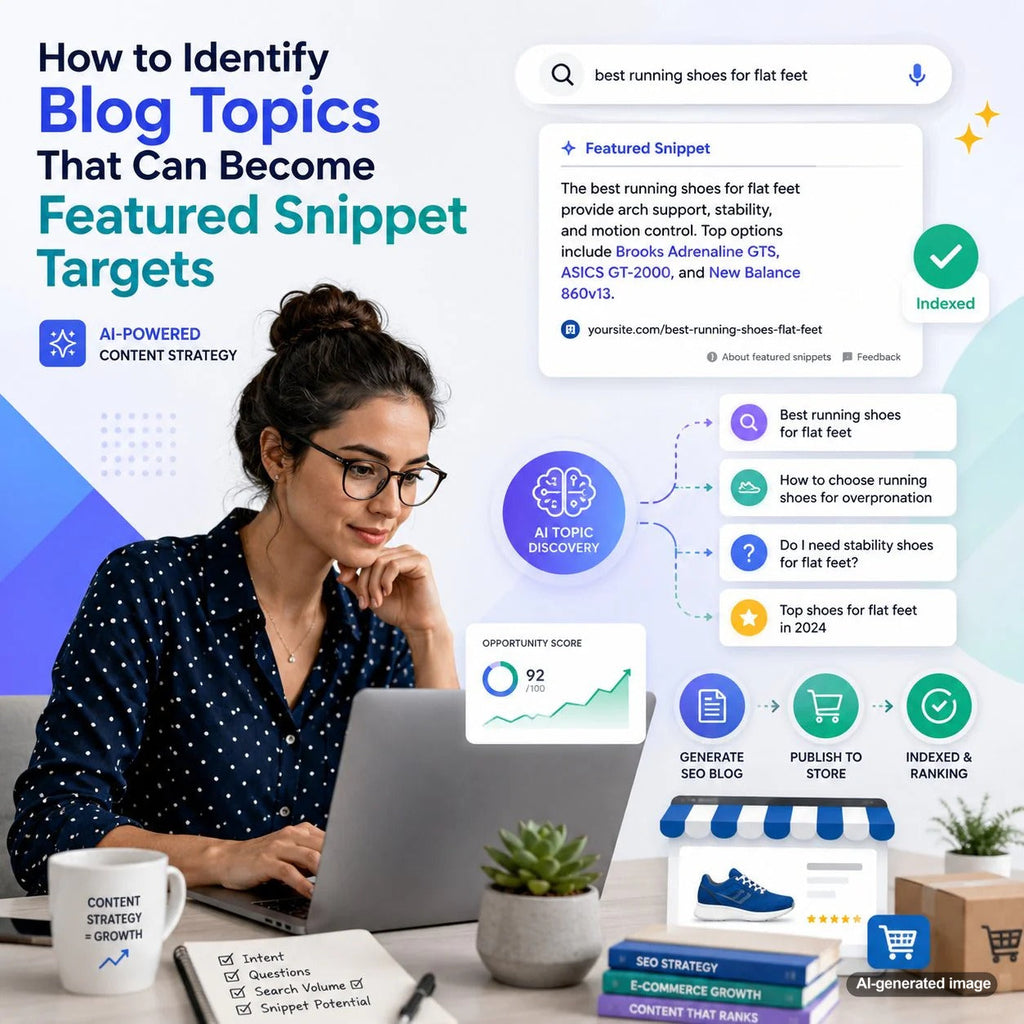Business owner researching blog topics that can target Google featured snippets and improve search rankings