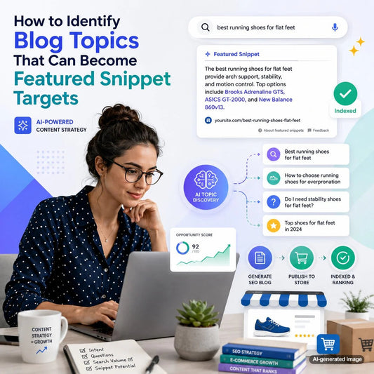 Business owner researching blog topics that can target Google featured snippets and improve search rankings