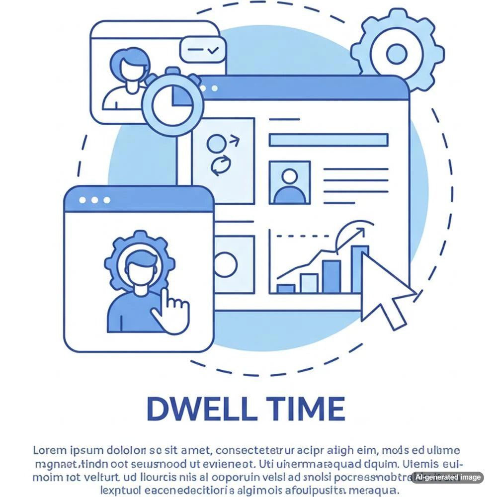 Illustration depicting strategies to increase dwell time on blog pages