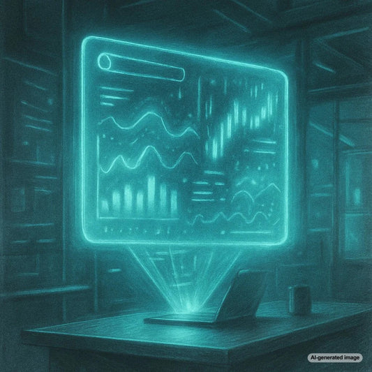 Illustration of holographic content emerging from a device