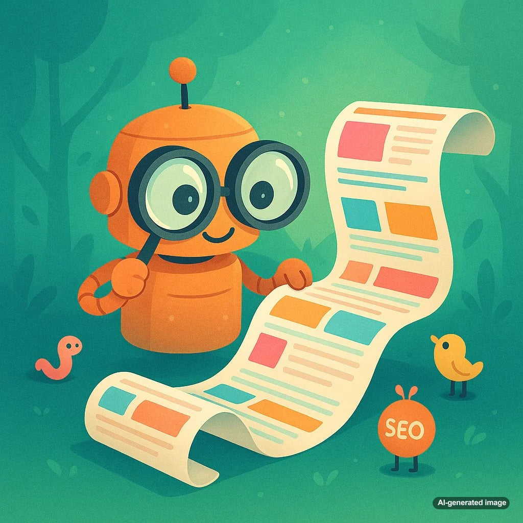 Illustration of infinite scroll page optimized for SEO and crawlability