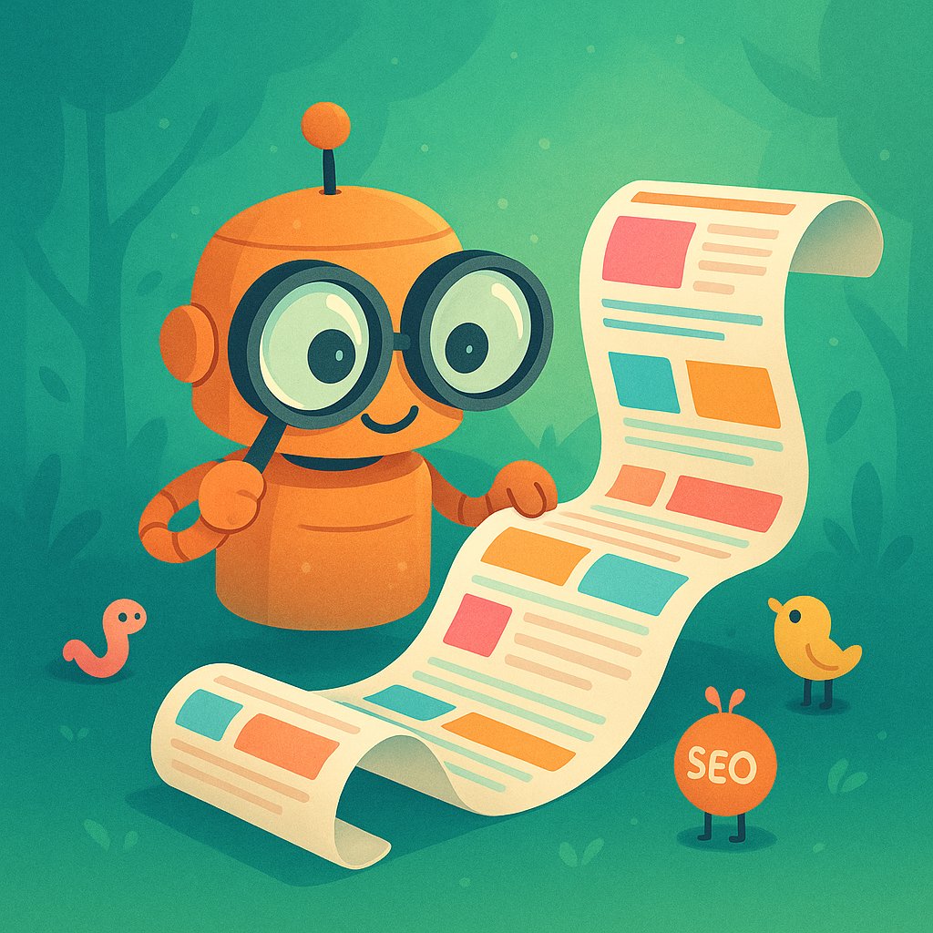 Illustration of infinite scroll page optimized for SEO and crawlability