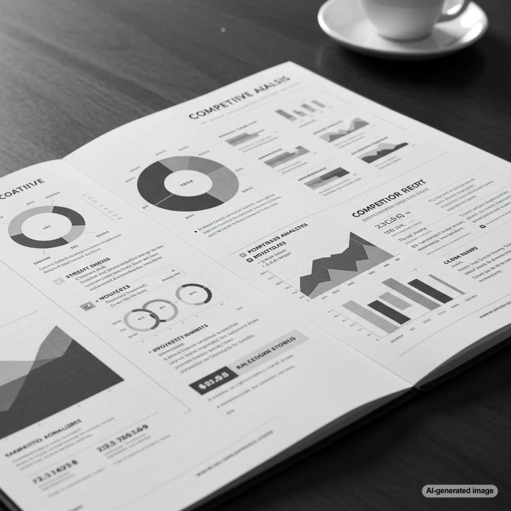 Illustration depicting competitive SEO analysis for blogs