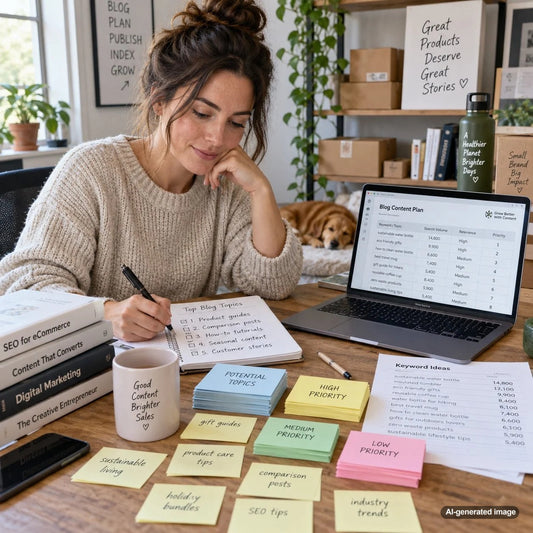 SEO content planning dashboard illustrating how to prioritize blog topics from thousands of keyword opportunities
