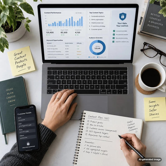 Secure handling of private business data for safe content creation and publishing