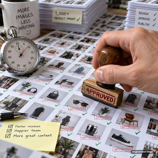 Efficient image review workflow for managing visual quality across a large content portfolio