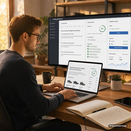 Business owner planning an SEO blog post that satisfies informational search intent and answers user questions