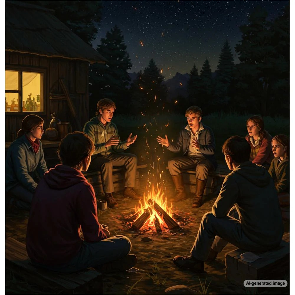 Illustration depicting storytelling elements in a blog post