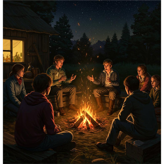 Illustration depicting storytelling elements in a blog post