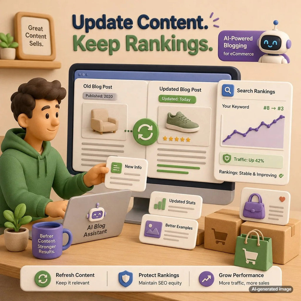 SEO content refresh workflow showing how to update aging website content while protecting existing Google search rankings